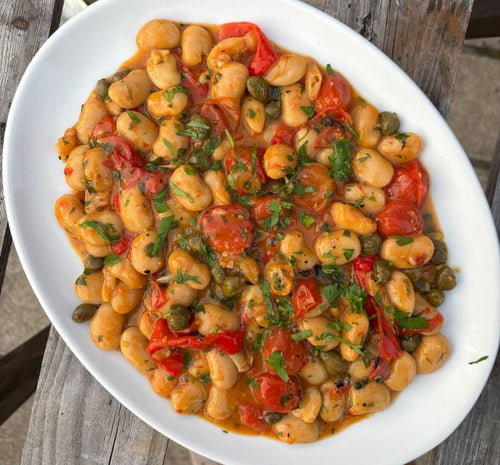 Butter Beans with Charred Peppers