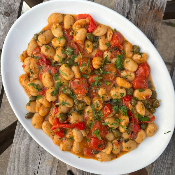 Butter Beans with Charred Peppers