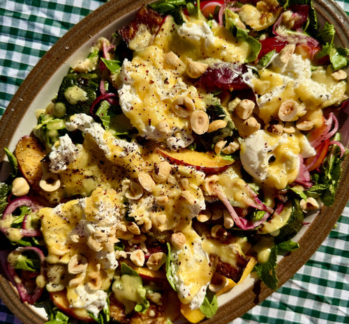 Nectarine, Courgette and Burrata Salad