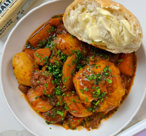 Salted Butter Beef Stew & Dumplings